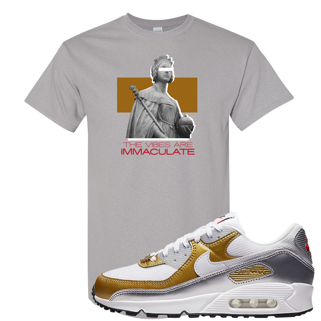 Gold Silver 90s T Shirt | The Vibes Are Immaculate, Gravel