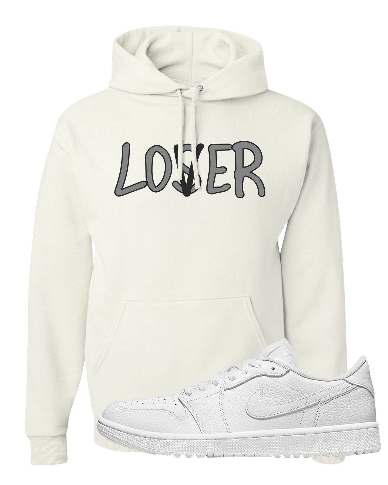 Triple White Golf Low 1s Hoodie | Lover, White