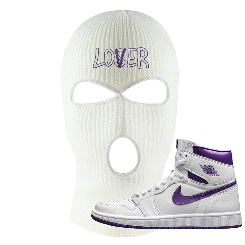 Air Jordan 1 Metallic Purple Ski Mask | Lover, White