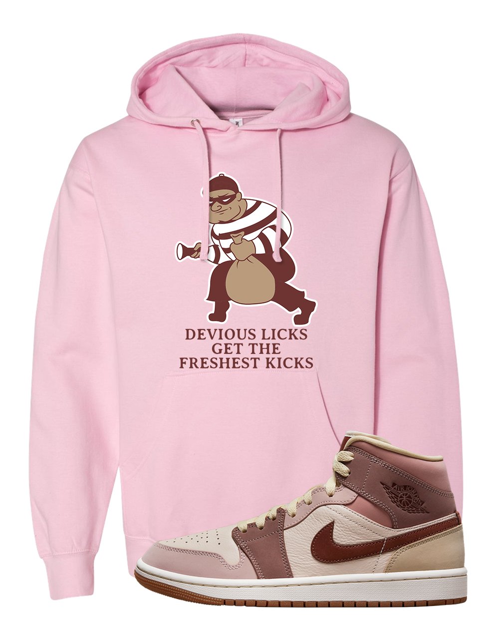 Pink Sand Mauve Mid 1s Hoodie | Devious Licks, Light Pink