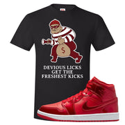 University Red Pomegranate Mid 1s T Shirt | Devious Licks, Black