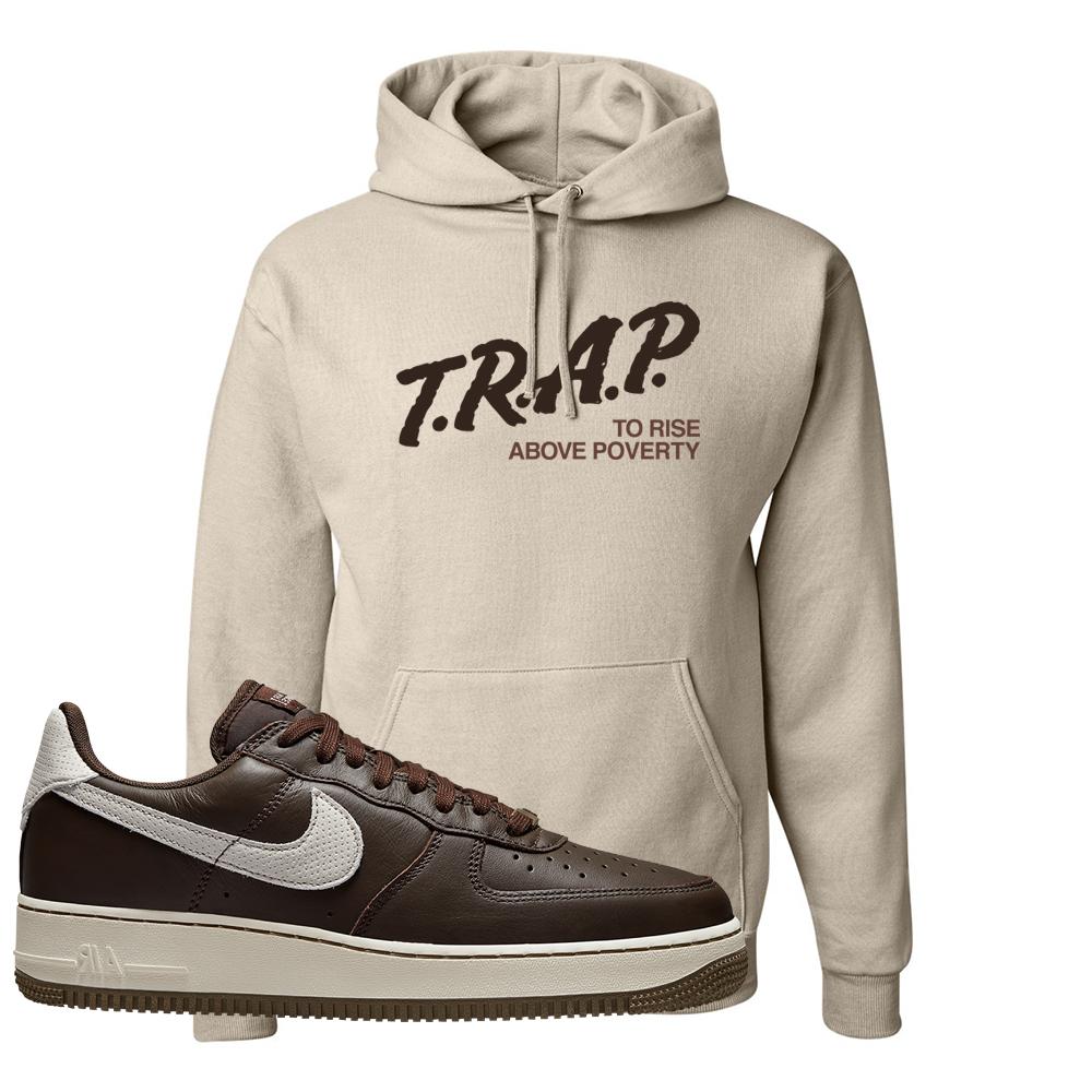 Dark Chocolate Leather 1s Hoodie | Trap To Rise Above Poverty, Sand