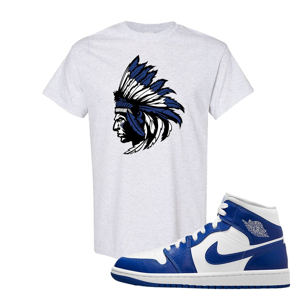 Air Jordan 1 Mid Kentucky Blue T Shirt | Indian Chief, Ash