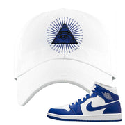 Air Jordan 1 Mid Kentucky Blue Dad Hat | All Seeing Eye, White