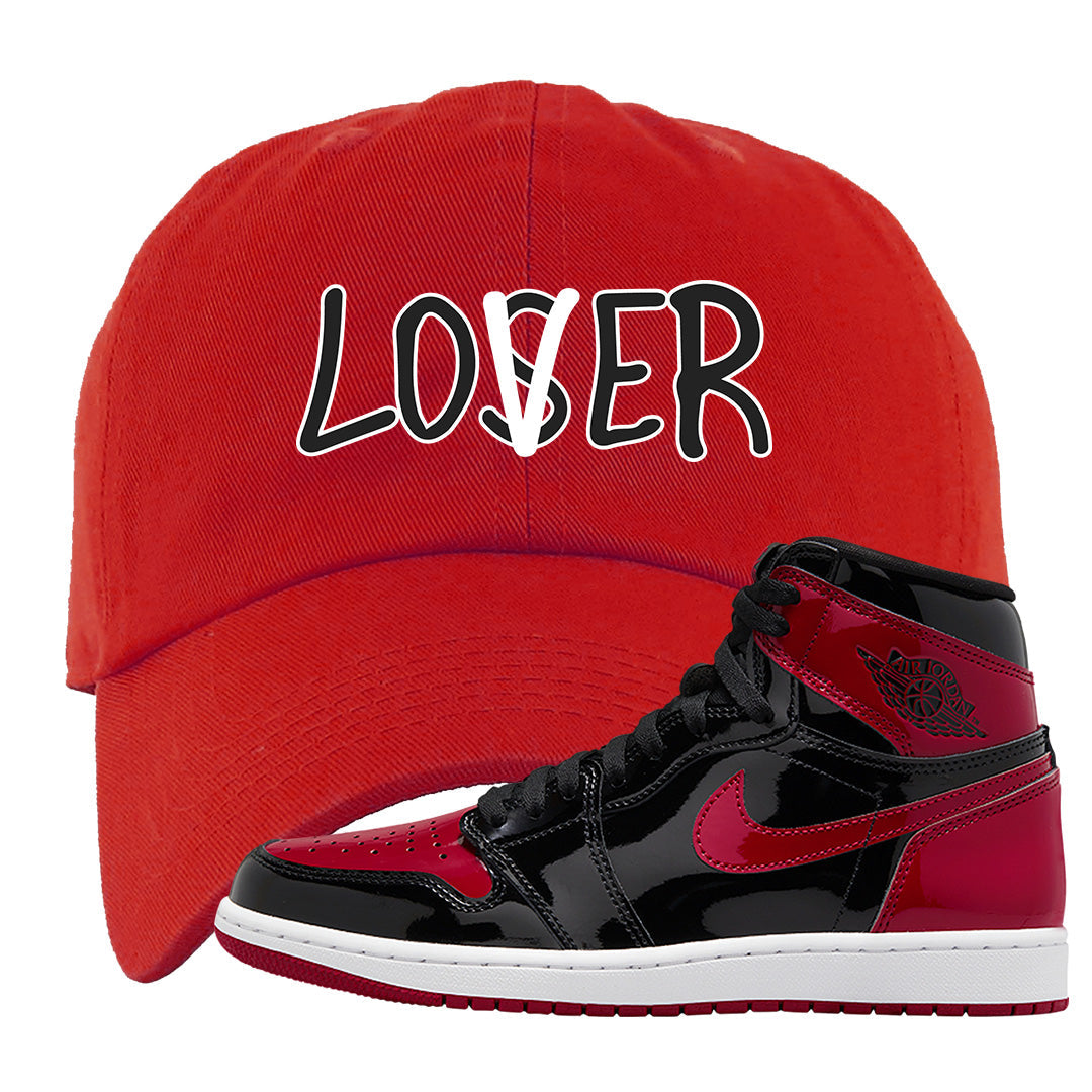 Patent Bred 1s Dad Hat | Lover, Red
