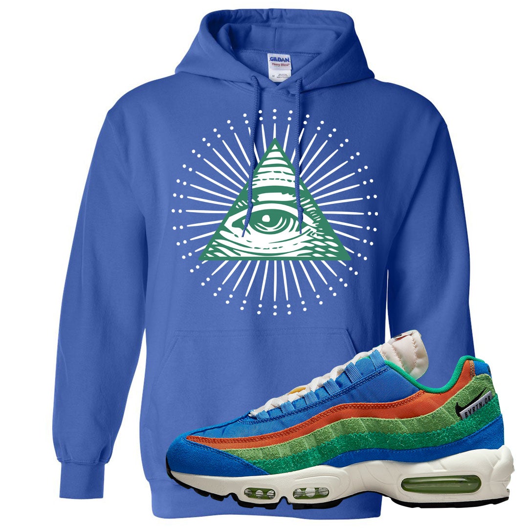 Light Blue Green AMRC 95s Hoodie | All Seeing Eye, Royal Blue