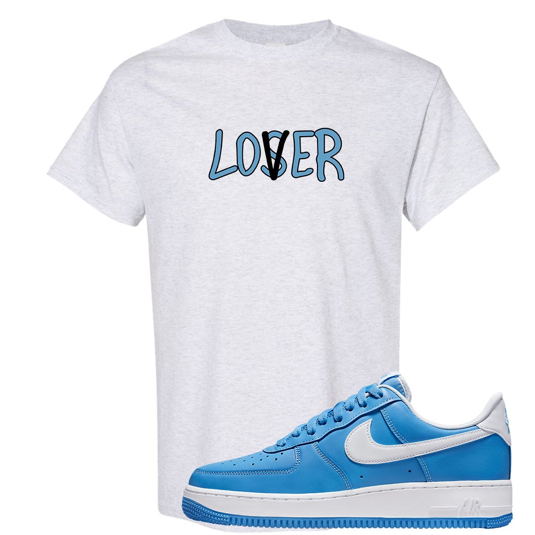 University Blue Low AF1s T Shirt | Lover, Ash