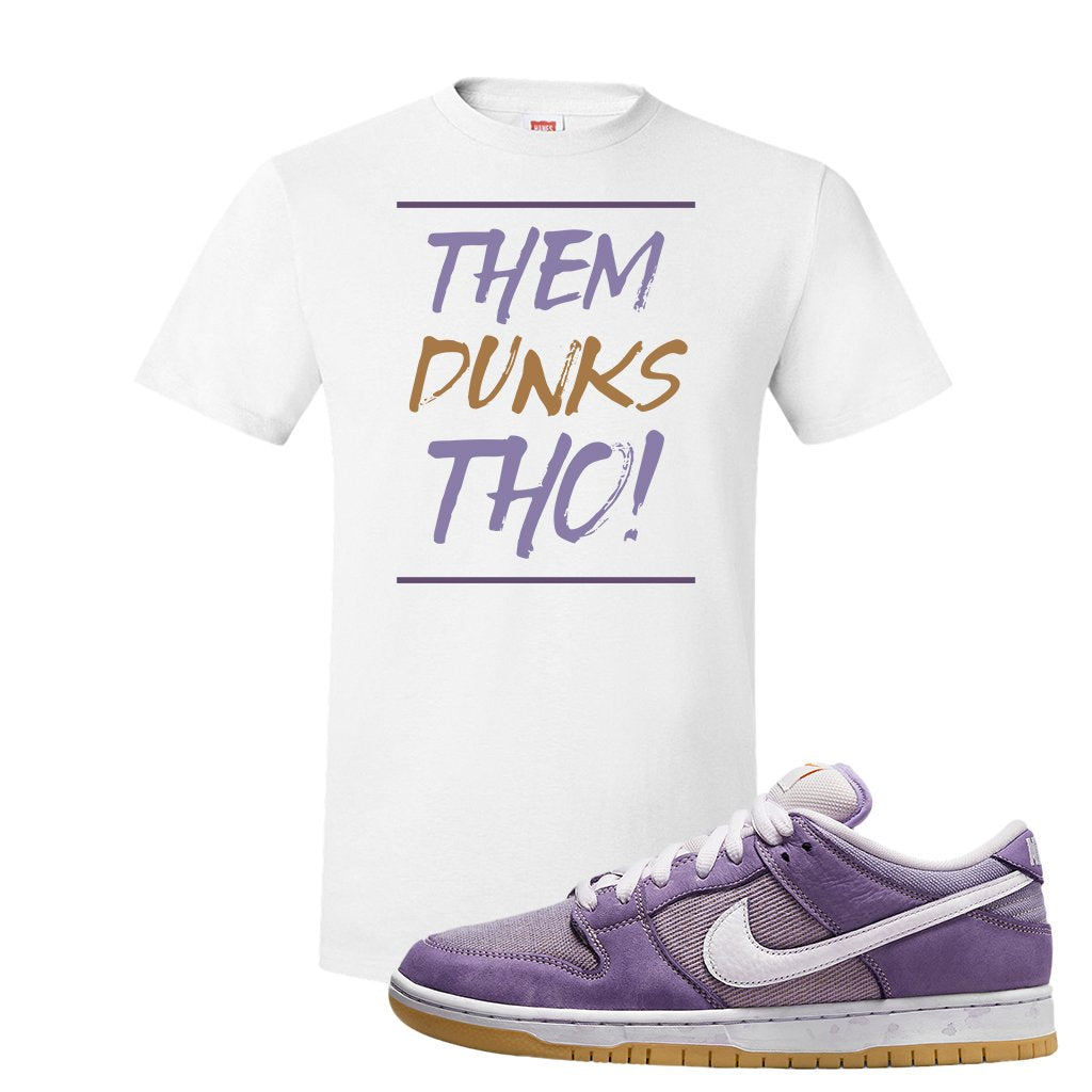 Unbleached Purple Lows T Shirt | Them Dunks Tho, White