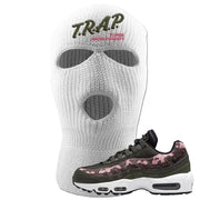 Olive Pink Camo 95s Ski Mask | Trap To Rise Above Poverty, White