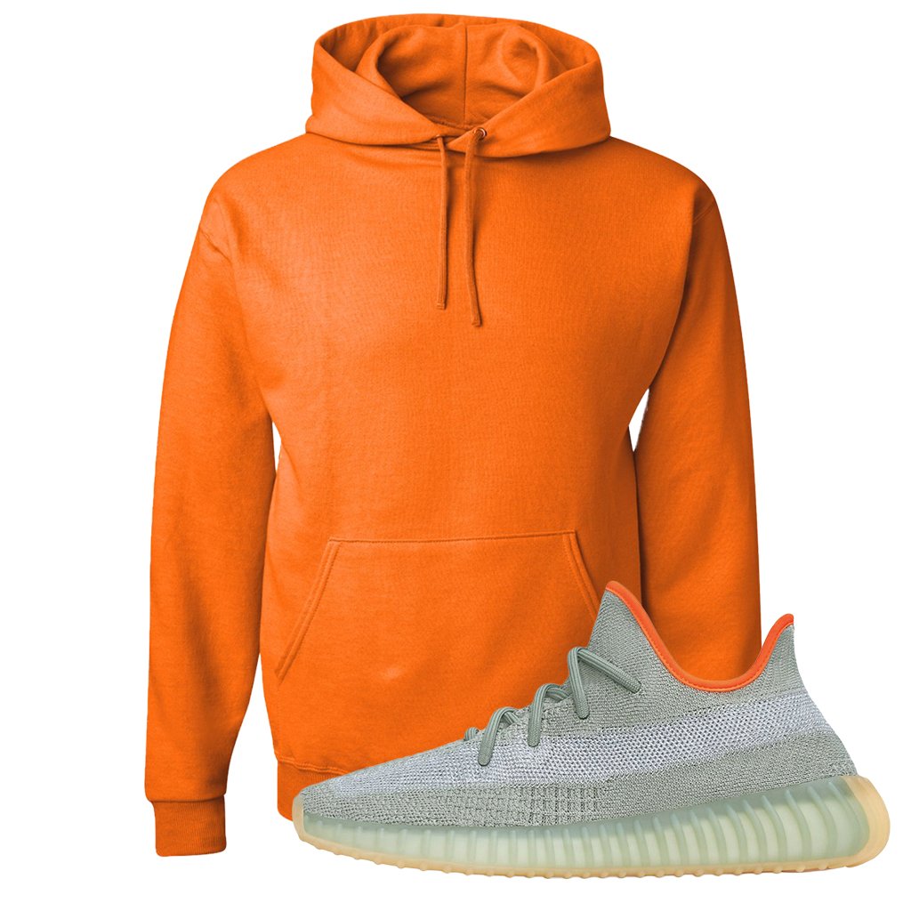 Yeezy 350 V2 Desert Sage Sneaker Pullover Hoodie | Safety Orange, Blank