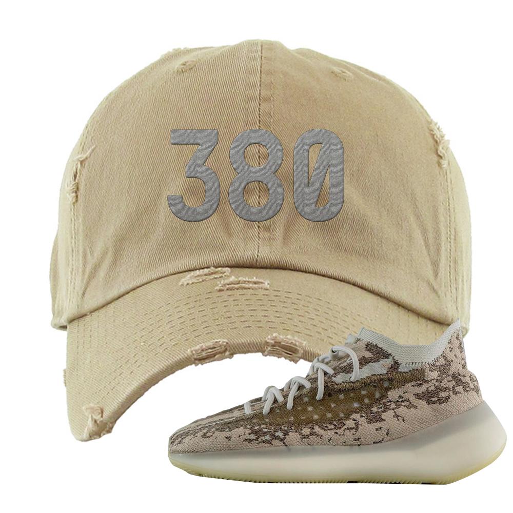 Stone Salt 380s Distressed Dad Hat | 380, Khaki