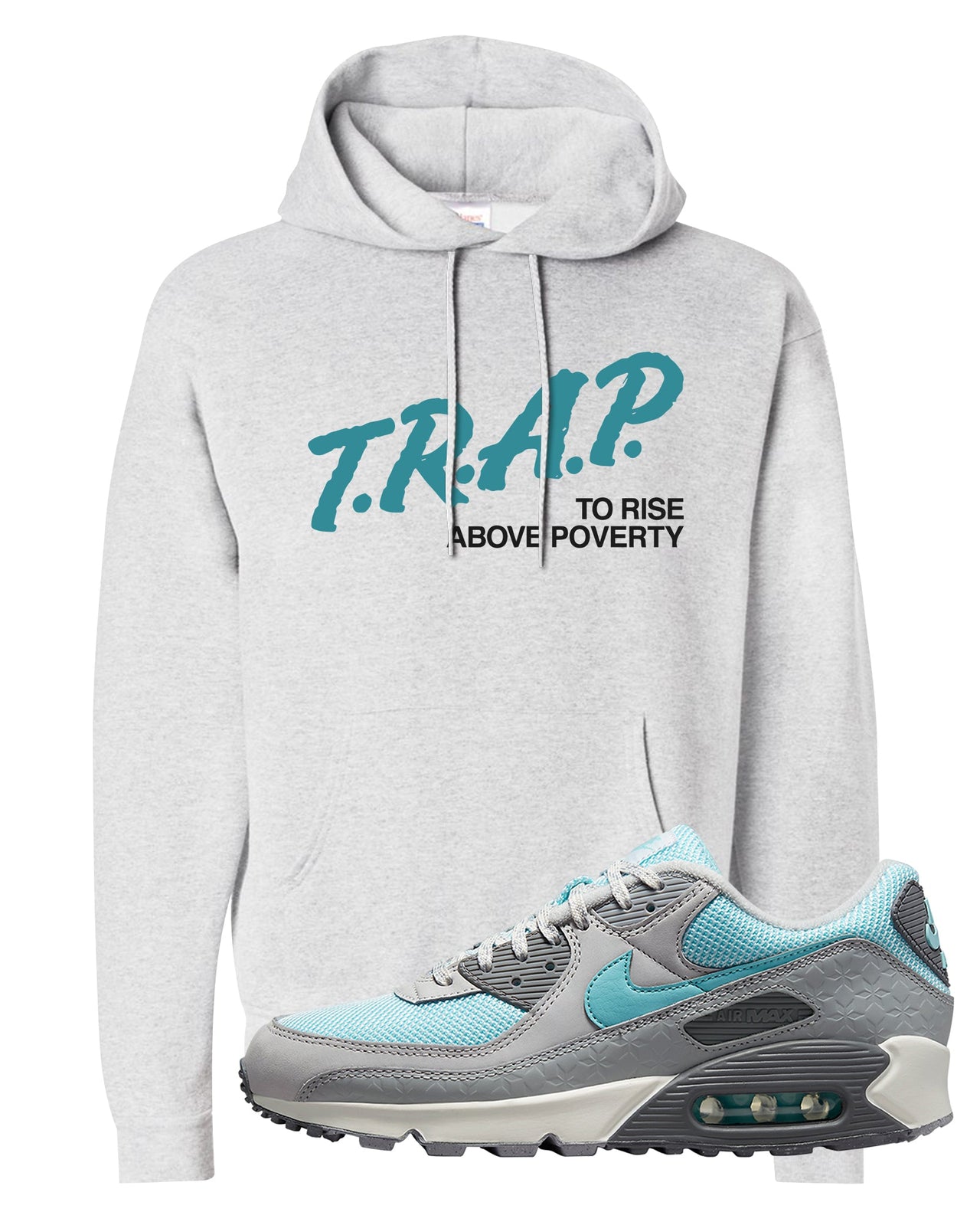 Snowflake 90s Hoodie | Trap To Rise Above Poverty, Ash