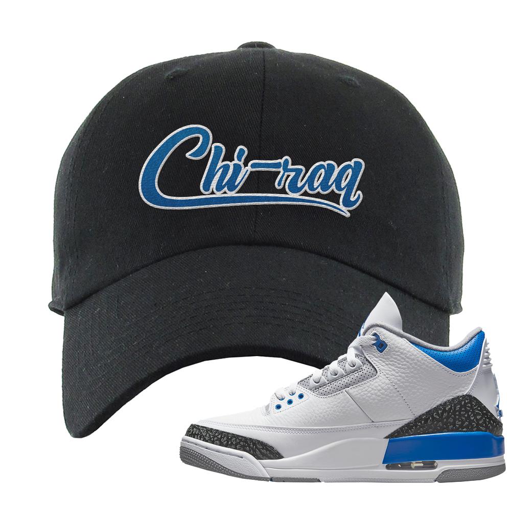 Racer Blue 3s Dad Hat | Chiraq, Black