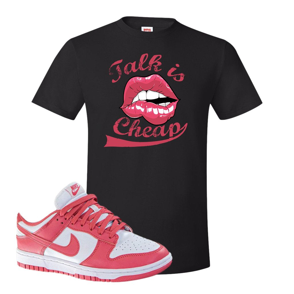 Archeo Pink Low Dunks T Shirt | Talk Lips, Black