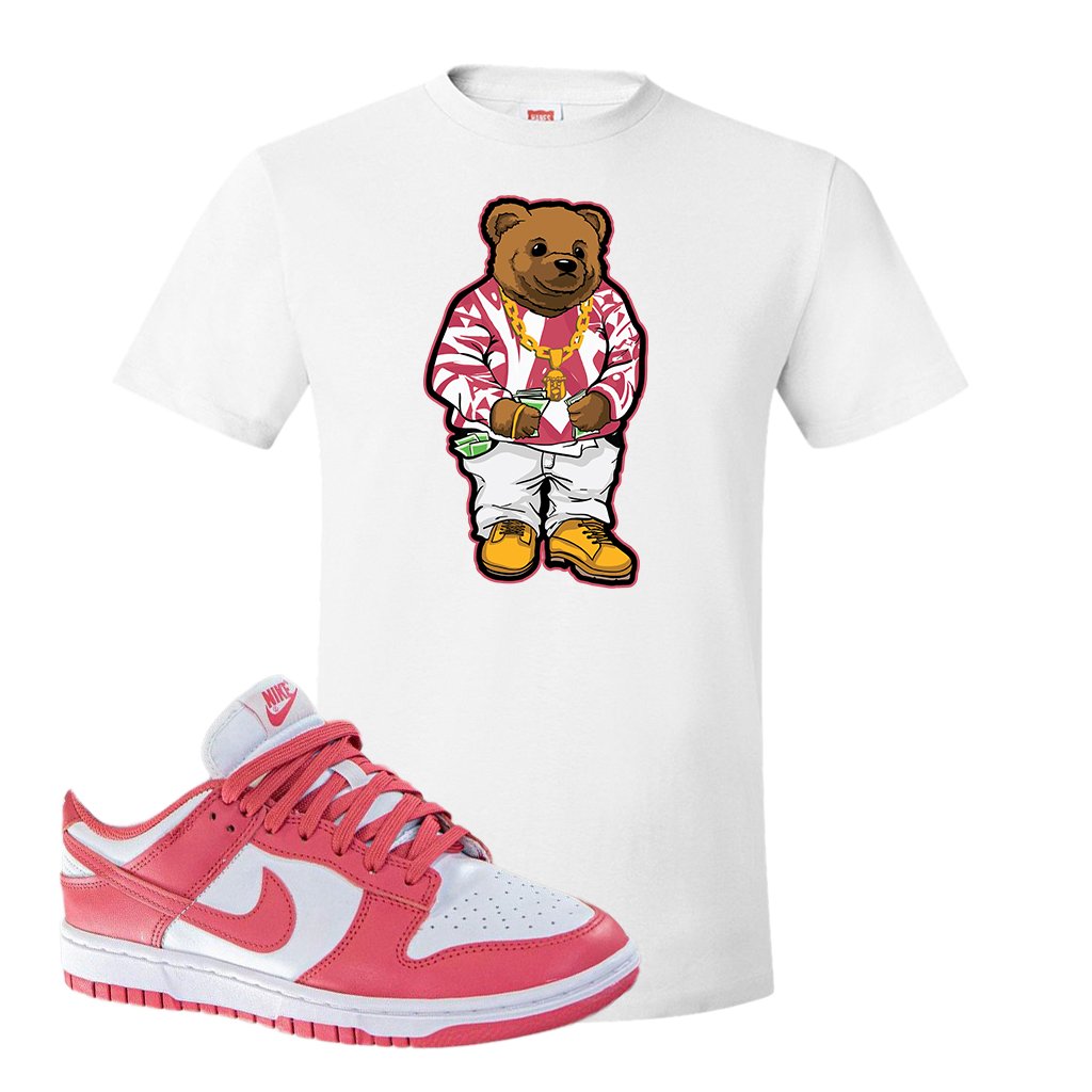 Archeo Pink Low Dunks T Shirt | Sweater Bear, White