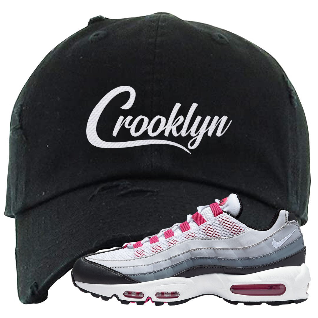 Next Nature Pink 95s Distressed Dad Hat | Crooklyn, Black