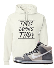 Medium Grey High Dunks Hoodie | Them Dunks Tho, White