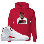 Twist White Red 12s Hoodie | Escobar Illustration, Red