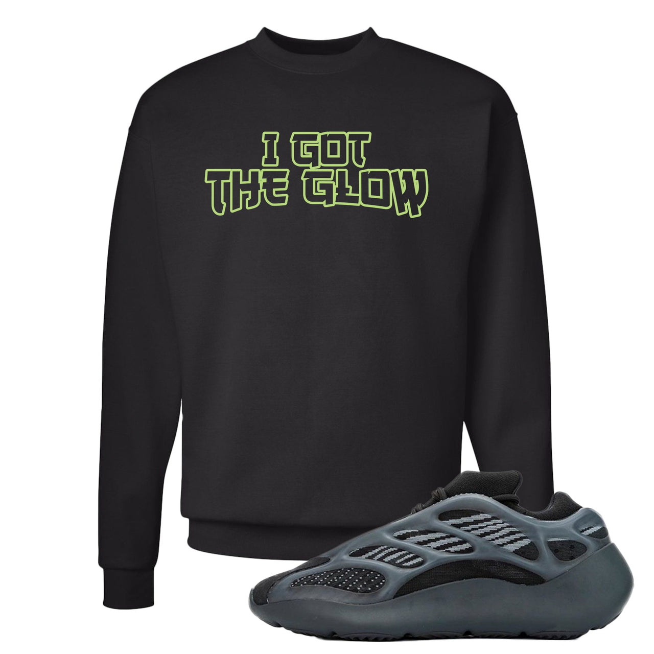 Alvah v3 700s Crewneck Sweatshirt | I Got The Glow, Black