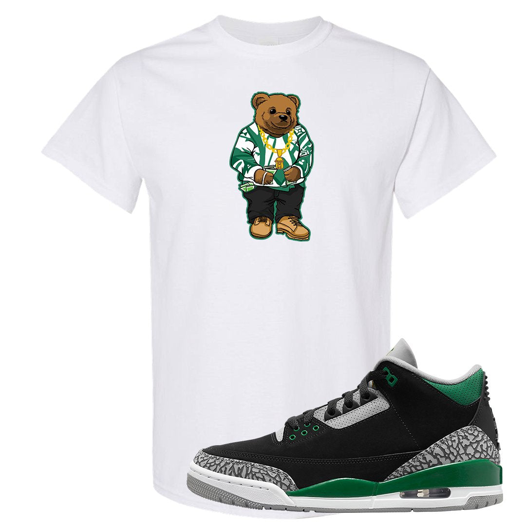 Pine Green 3s T Shirt | Sweater Bear, White