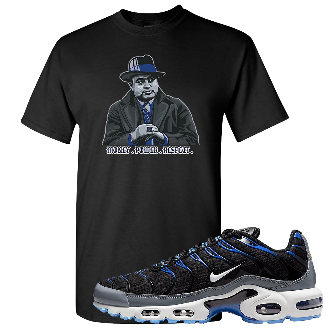 University Blue Black Pluses T Shirt | Capone Illustration, Black