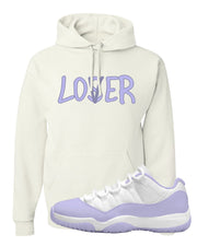 Pure Violet Low 11s Hoodie | Lover, White
