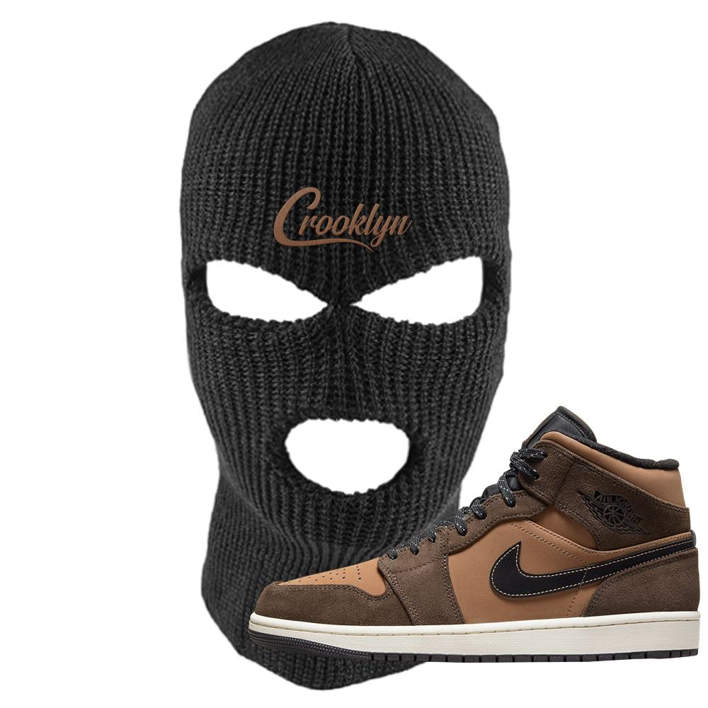 Earthy Brown Mid 1s Ski Mask | Crooklyn, Black