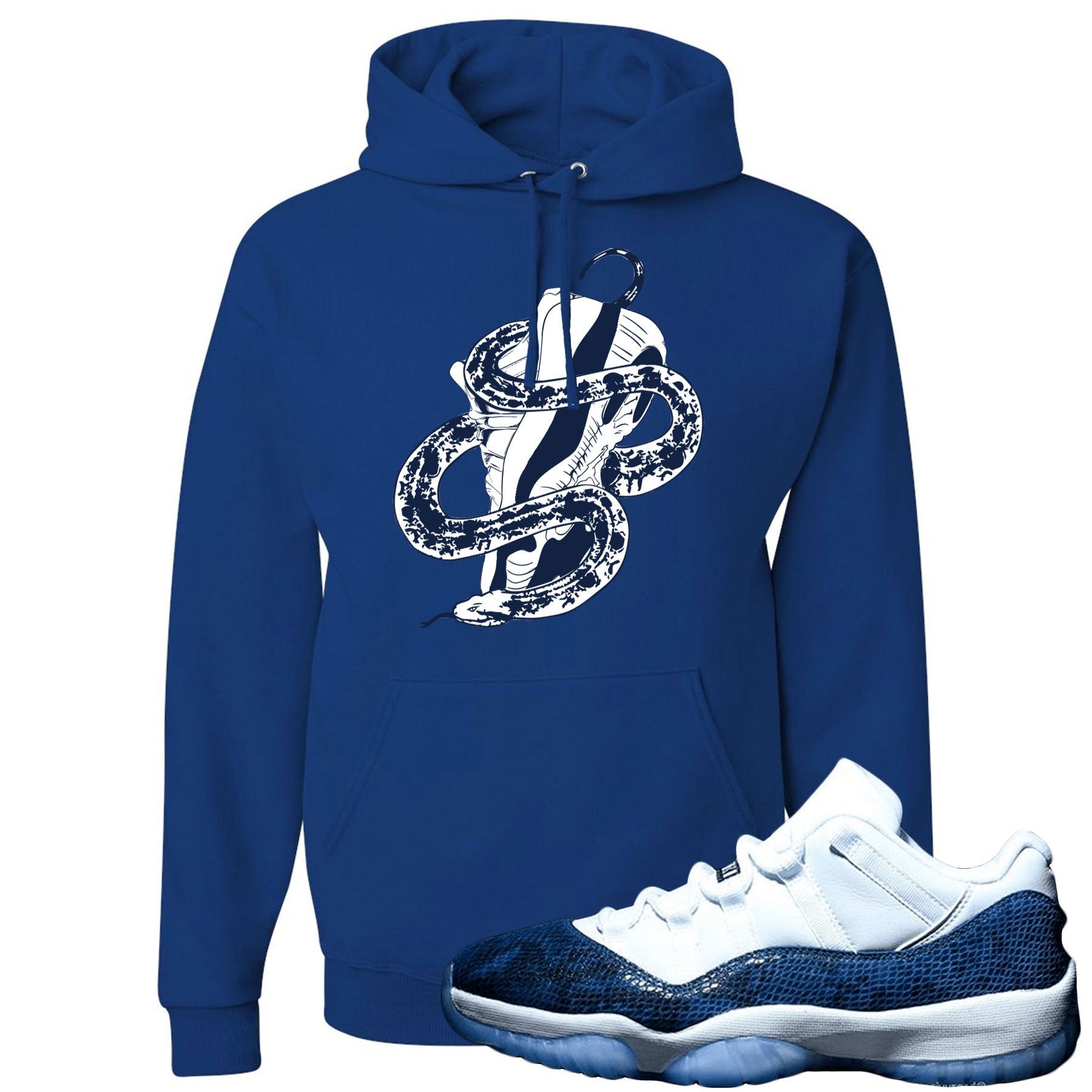Snakeskin Low Blue 11s Hoodie | Snake Around Shoes, Royal Blue