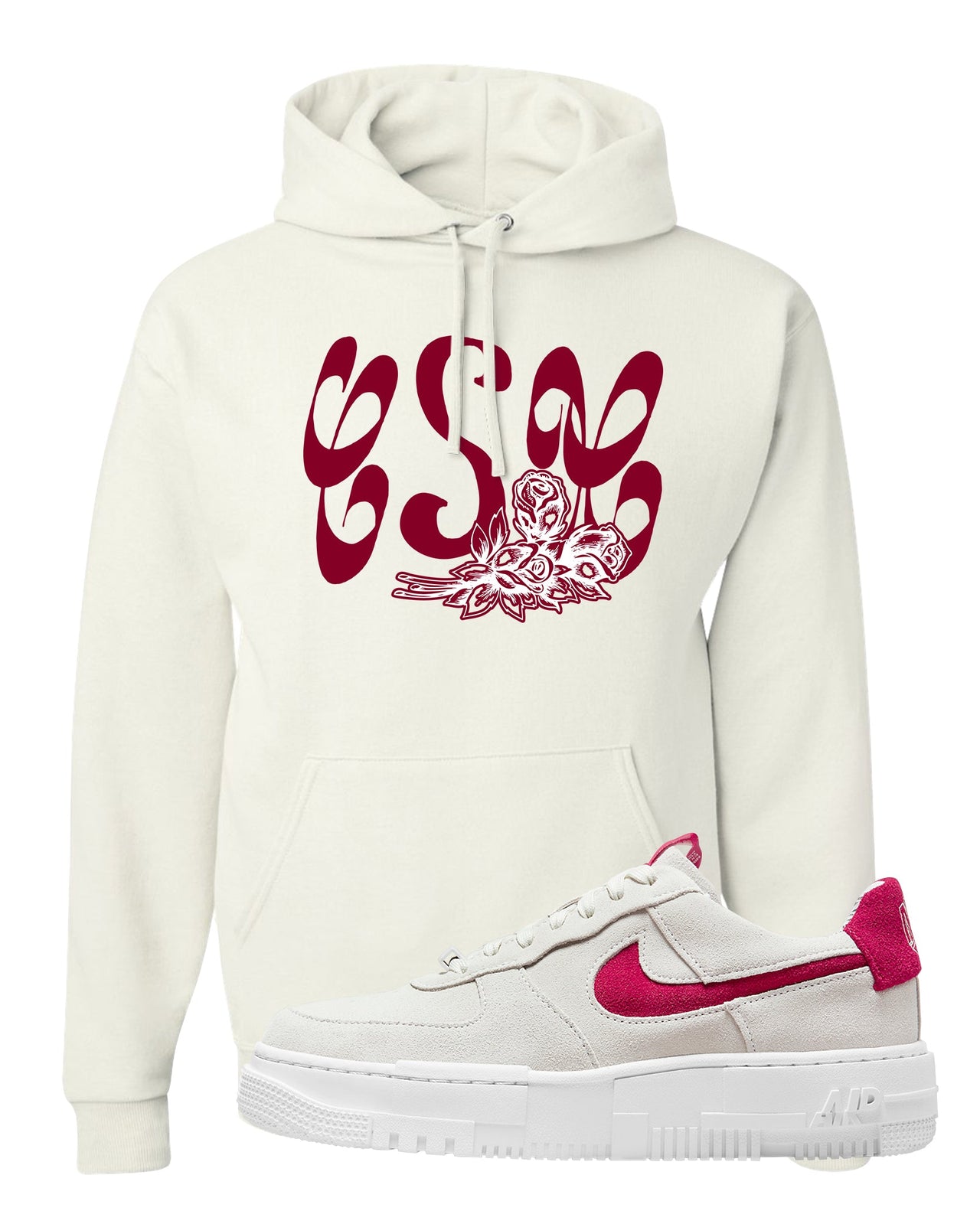 Mystic Hibiscus Pixel AF1s Hoodie | Certified Sneakerhead, White