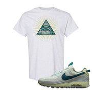 Seafoam Dark Teal Green 90s T Shirt | All Seeing Eye, Ash