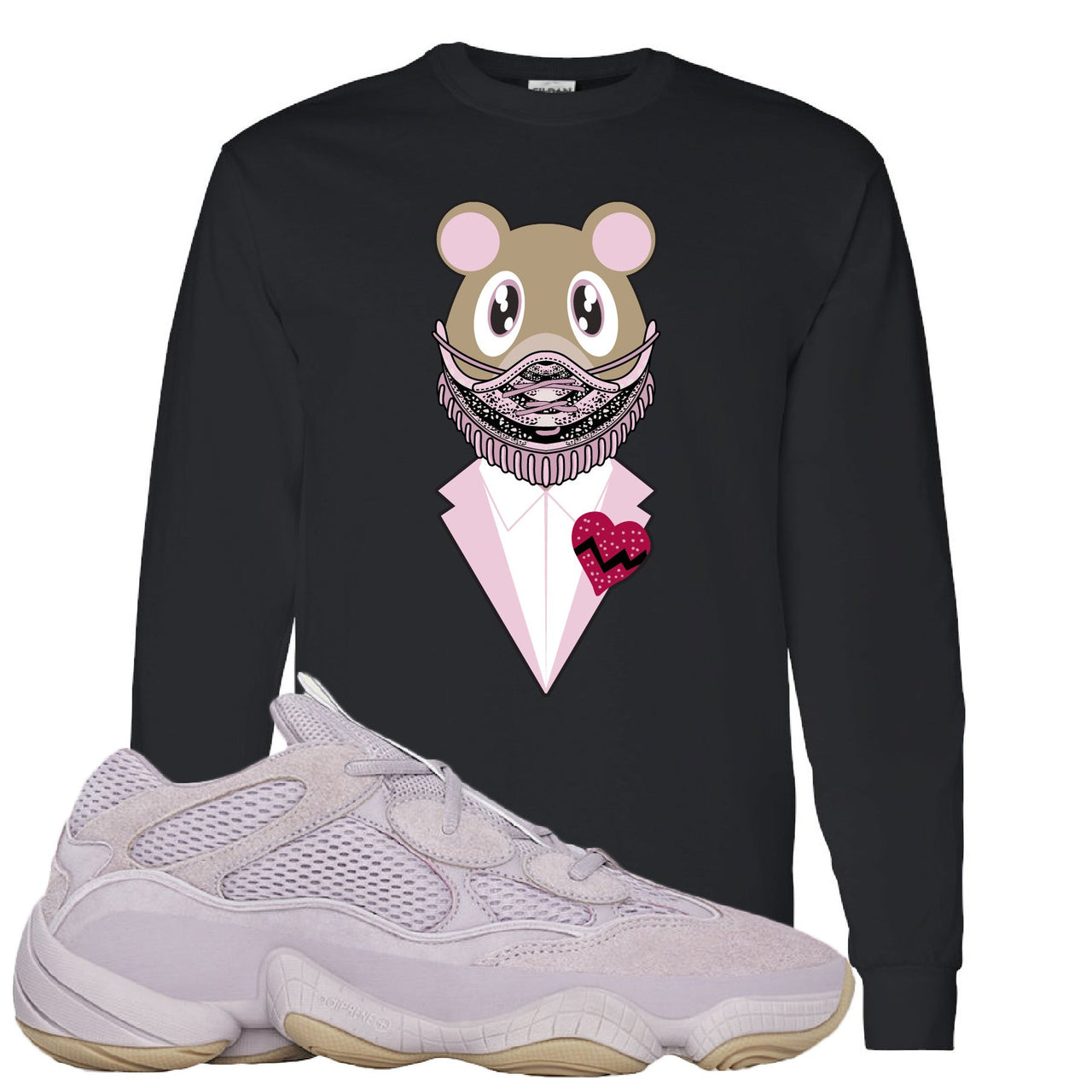 Yeezy 500 Soft Vision Yeezy Sneaker Mask Black Sneaker Hook Up Longsleeve T-Shirt