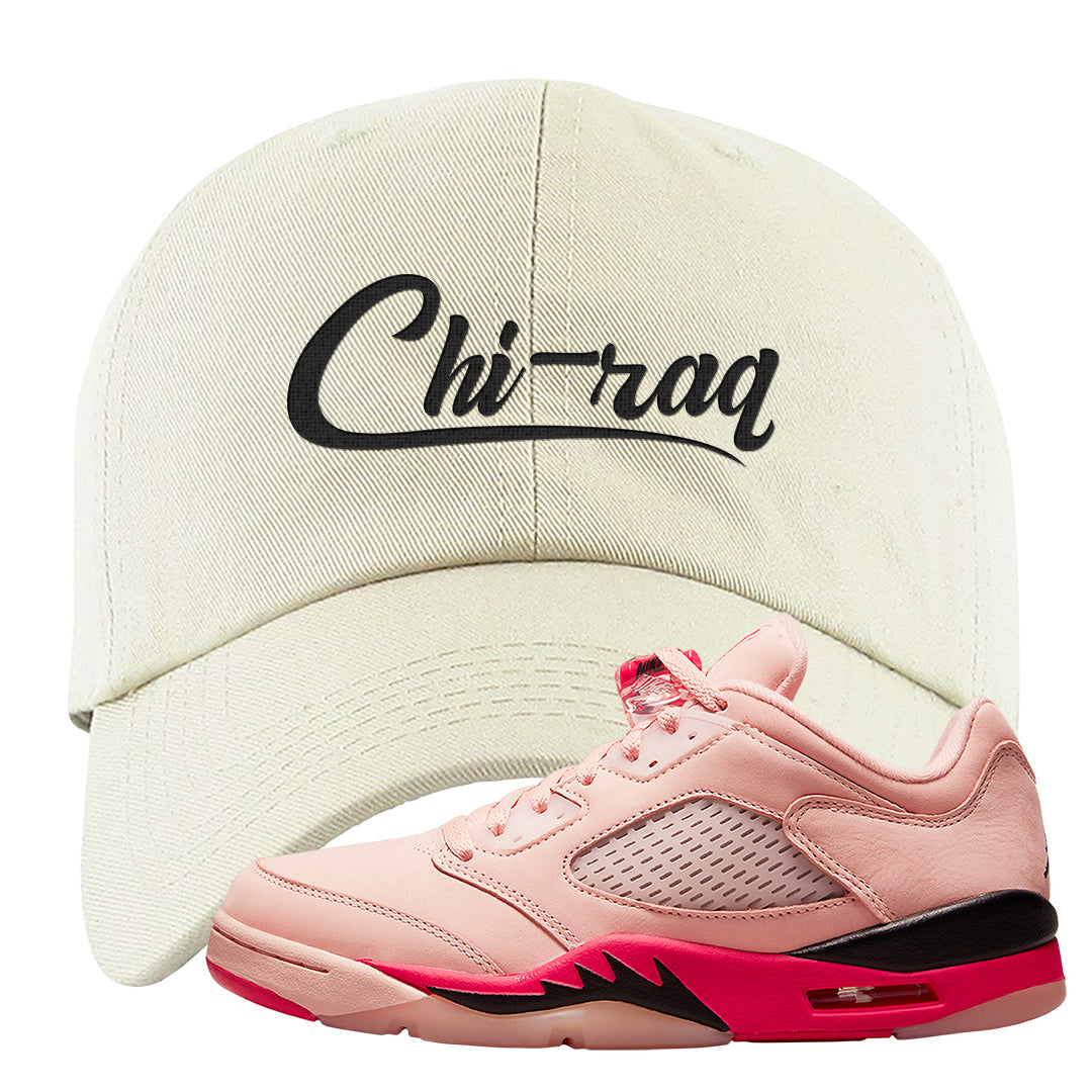 Arctic Pink Low 5s Dad Hat | Chiraq, White