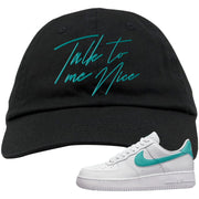 Washed Teal Low 1s Dad Hat | Talk To Me Nice, Black