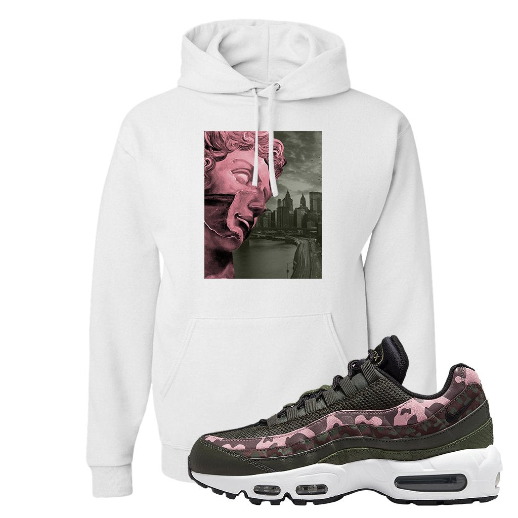 Olive Pink Camo 95s Hoodie | Miguel, White