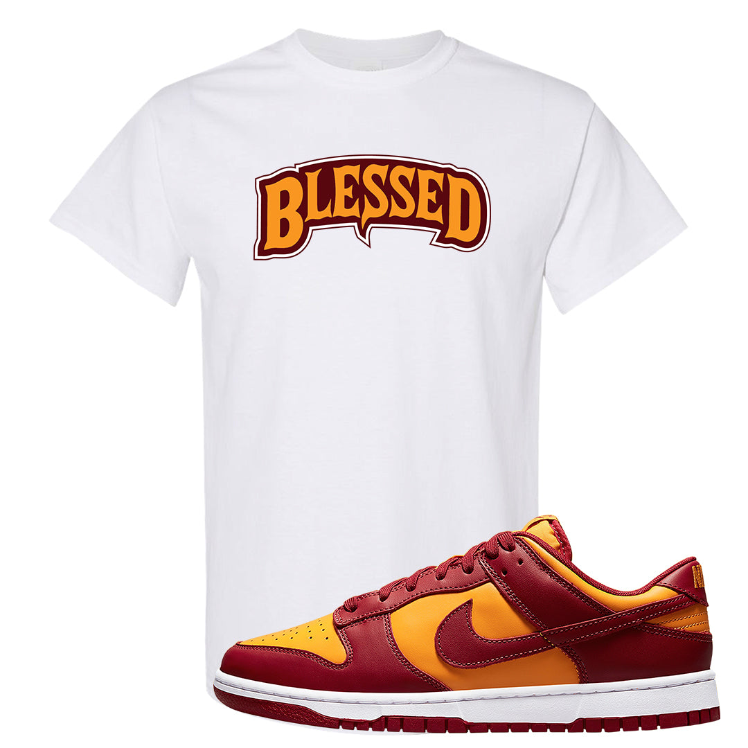 Midas Gold Low Dunks T Shirt | Blessed Arch, White