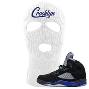 Racer Blue 5s Ski Mask | Crooklyn, White