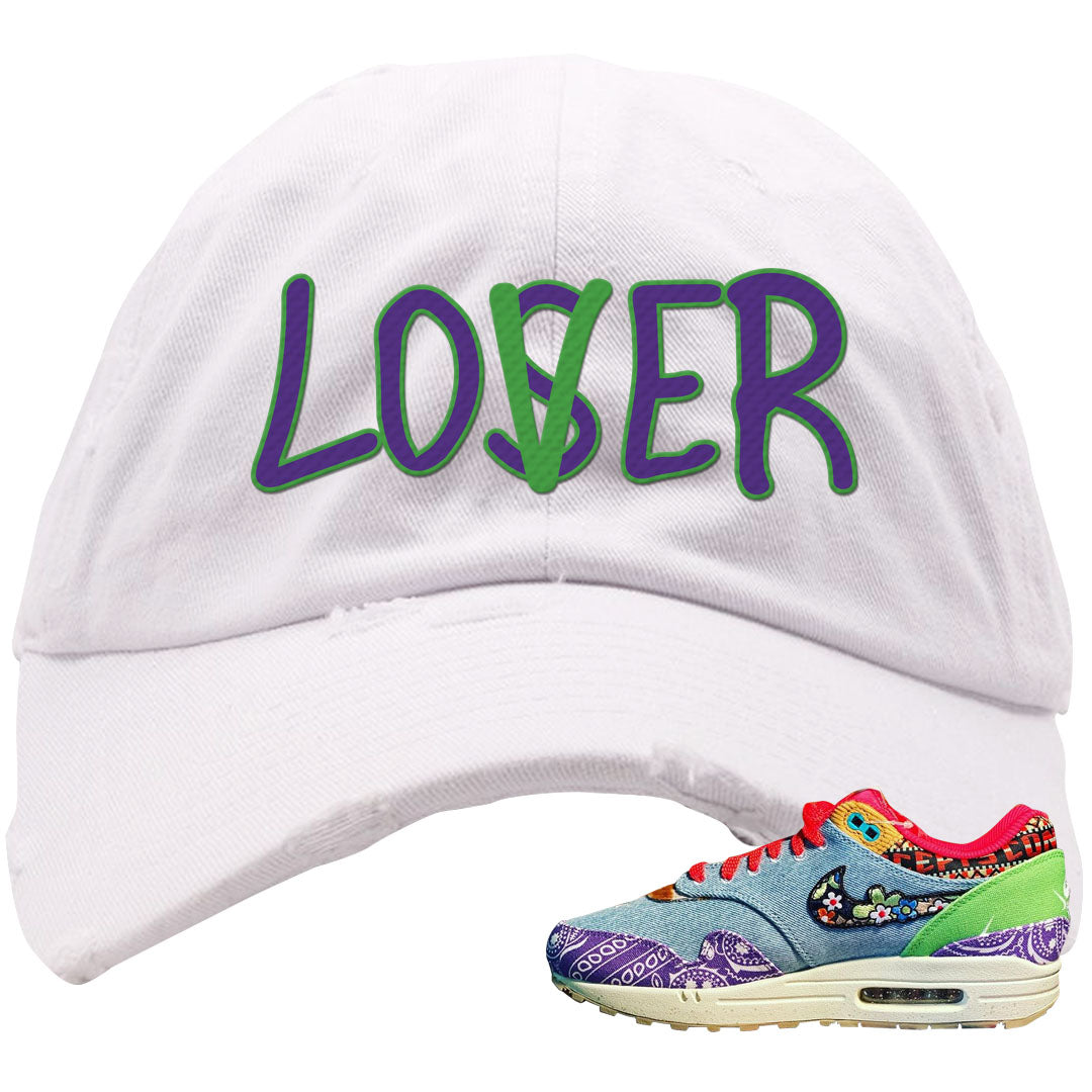 Bandana Paisley Max 1s Distressed Dad Hat | Lover, White