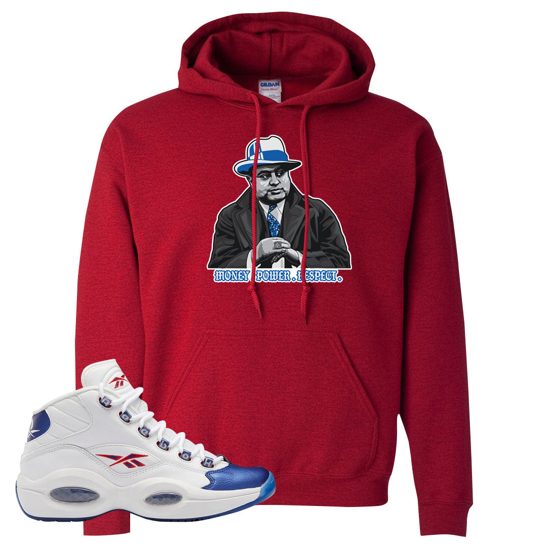 Blue Toe Question Mids Hoodie | Capone Illustration, Red