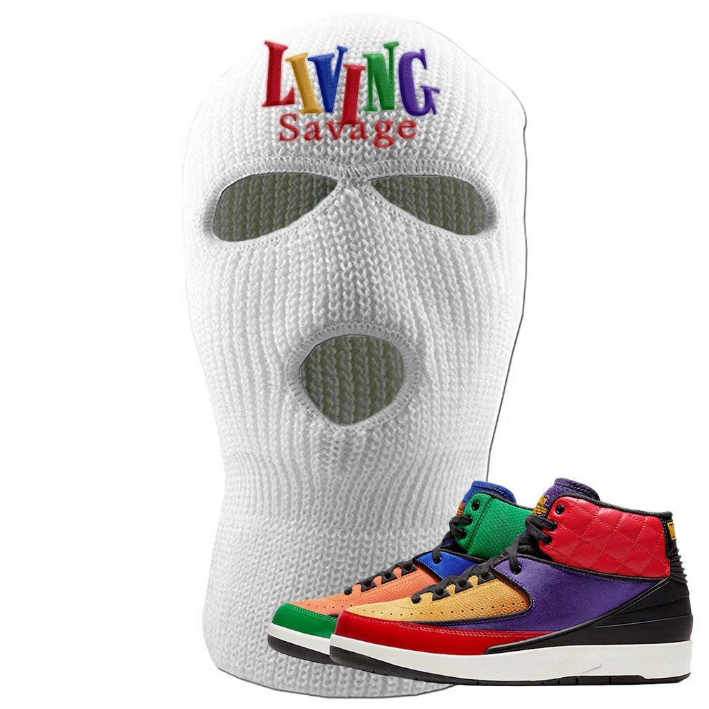 WMNS Multicolor Sneaker White Ski Mask | Winter Mask to match Nike 2 WMNS Multicolor Shoes | Living Savage