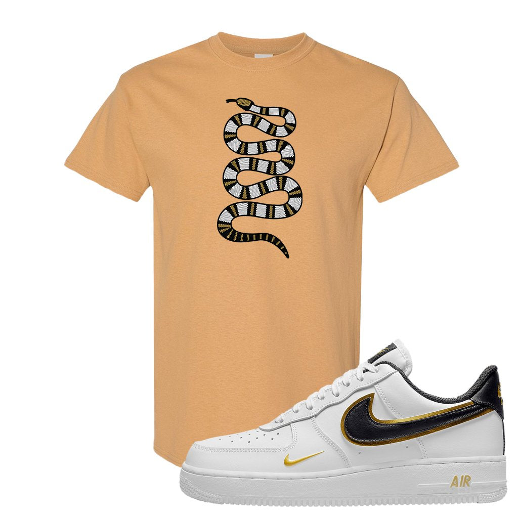 Air Force 1 Low White Gold T Shirt | Coiled Snake, Old Gold