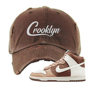 Light Chocolate High Dunks Distressed Dad Hat | Crooklyn, Brown