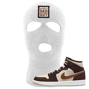 Brown Fleece Mid 1s Ski Mask | I'm Not A Bad Guy, White