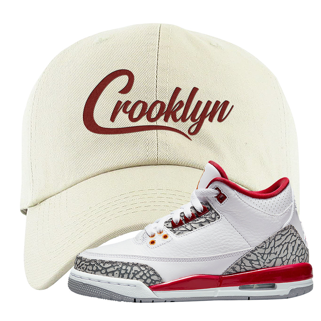 Cardinal Red 3s Dad Hat | Crooklyn, White