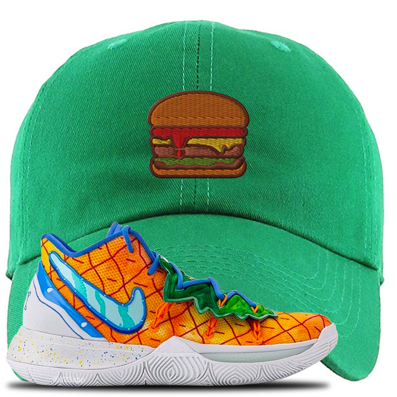 Kyrie 5 Pineapple House Burger Kelly Green Sneaker Hook Up Dad Hat