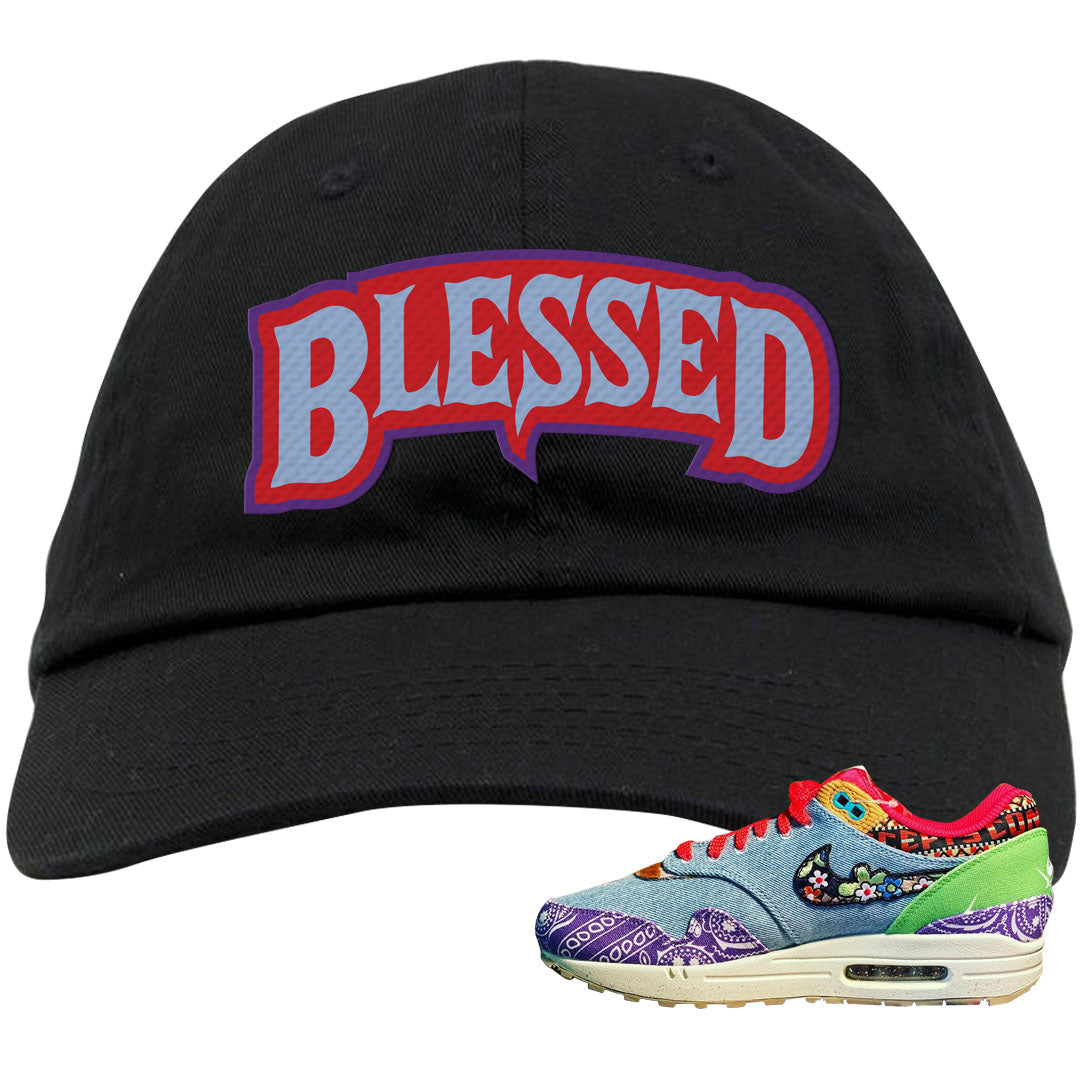Bandana Paisley Max 1s Dad Hat | Blessed Arch, Black