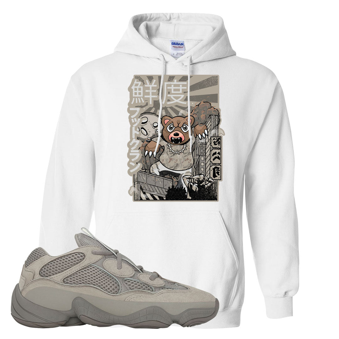 Ash Grey 500s Hoodie | Attack Of The Bear, White