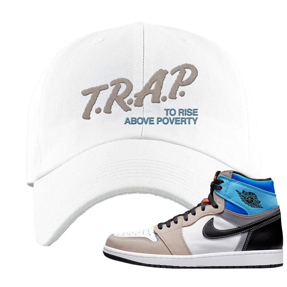 Prototype 1s Dad Hat | Trap To Rise Above Poverty, White