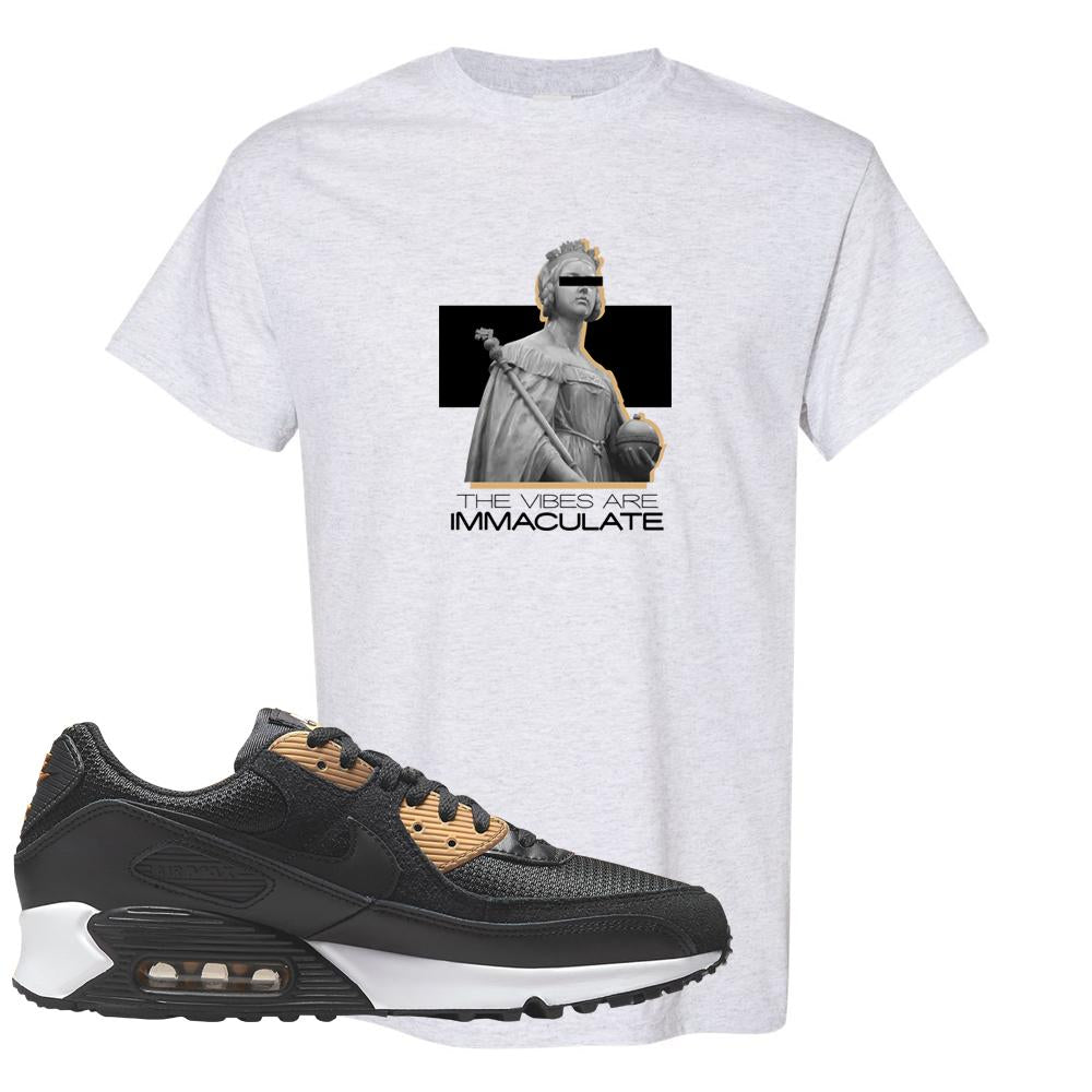 Air Max 90 Black Old Gold T Shirt | The Vibes Are Immaculate, Ash