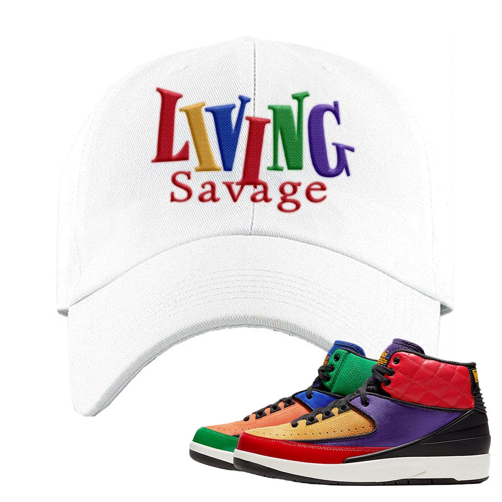 WMNS Multicolor Sneaker White Dad Hat | Hat to match Nike 2 WMNS Multicolor Shoes | Living Savage