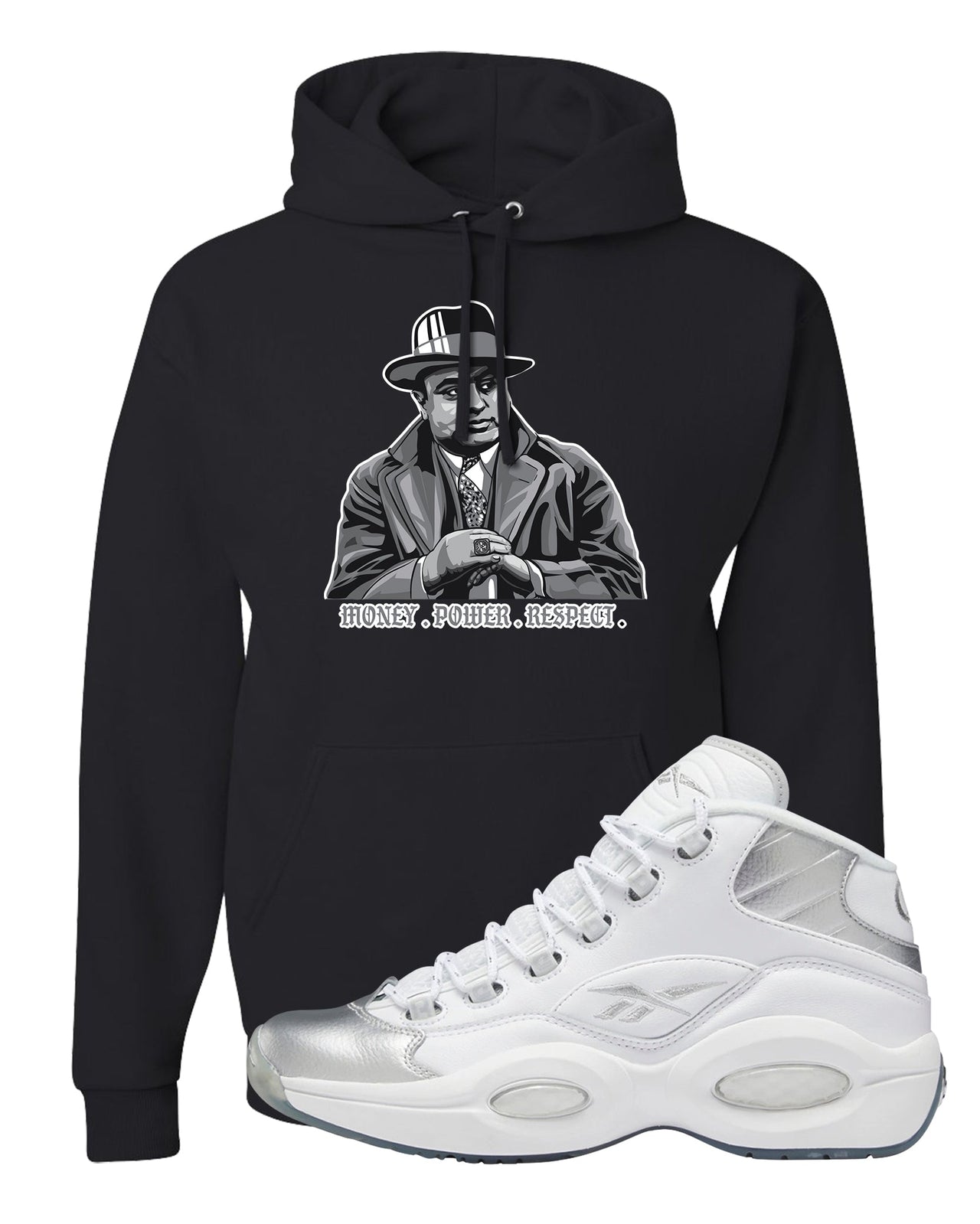 25th Anniversary Mid Questions Hoodie | Capone Illustration, Black